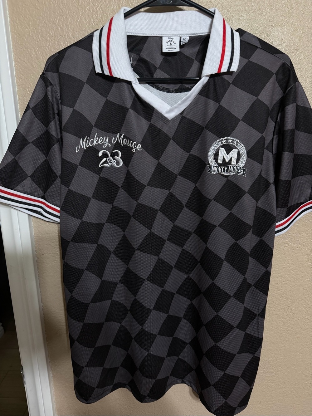 Mickey Mouse Women's Black & Gray Checker Polo